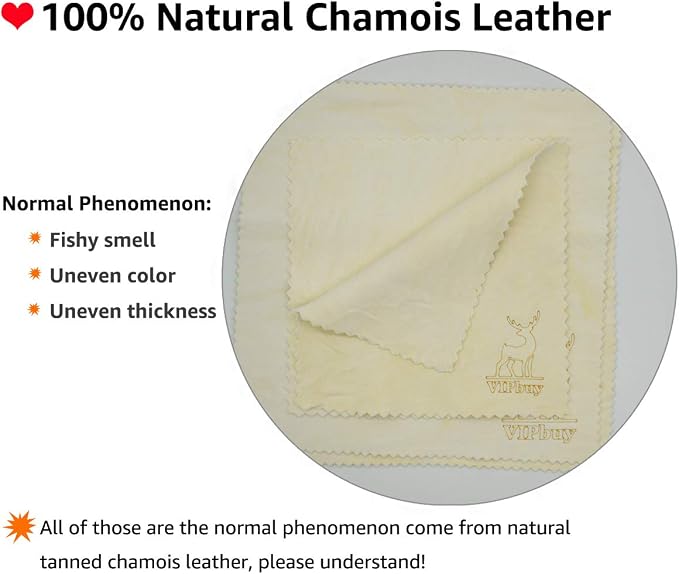 VIPbuy 4 Pack Natural Chamois Glasses Cleaning Cloths - Image 6