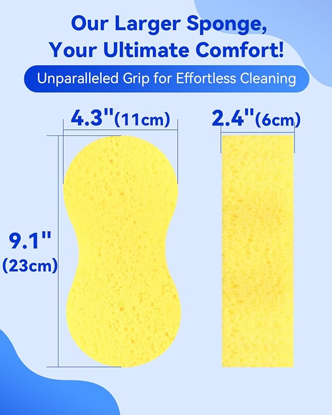 Temede 5-Pack Car Wash Sponges, 9.1" x 4.3" x 2.4" Large Sponges, Extra Thick - Image 2