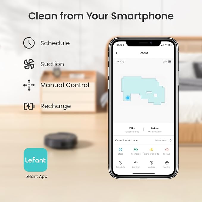 Lefant M210P Robot Vacuum Cleaner, Super Thin, Powerful Suction, Self-Charging - Image 8