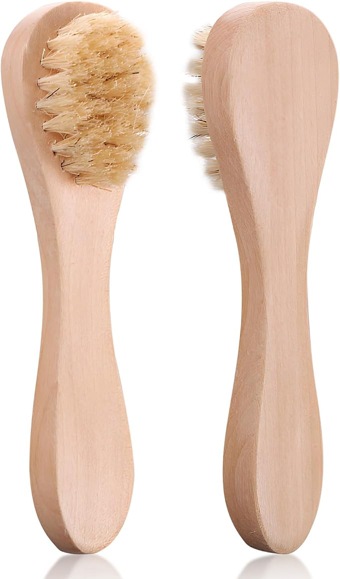 2 Pack Mini Dry Brush, Natural Bristle Small Body Brush, Exfoliating Facial by KootinnUSOnline