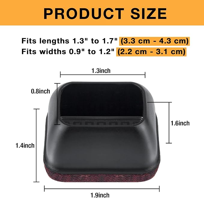 32 Pcs Rectangle Chair Leg Floor Protectors, Silicone Chair Leg Protectors - Image 4