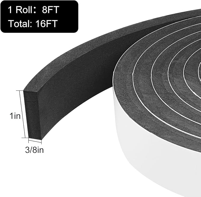2 Rolls Weather Stripping Door Seal, Adhesive Closed Cell Weather Strip… - Image 2