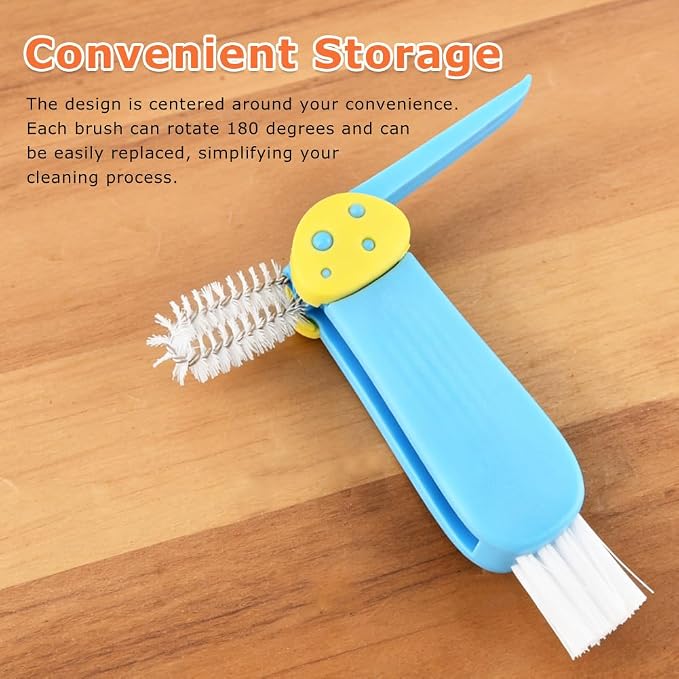 3 in 1 Cup Lid Cleaning Brush Multifunctional Cup Lid Ga-p Cleaner, Portable - Image 5