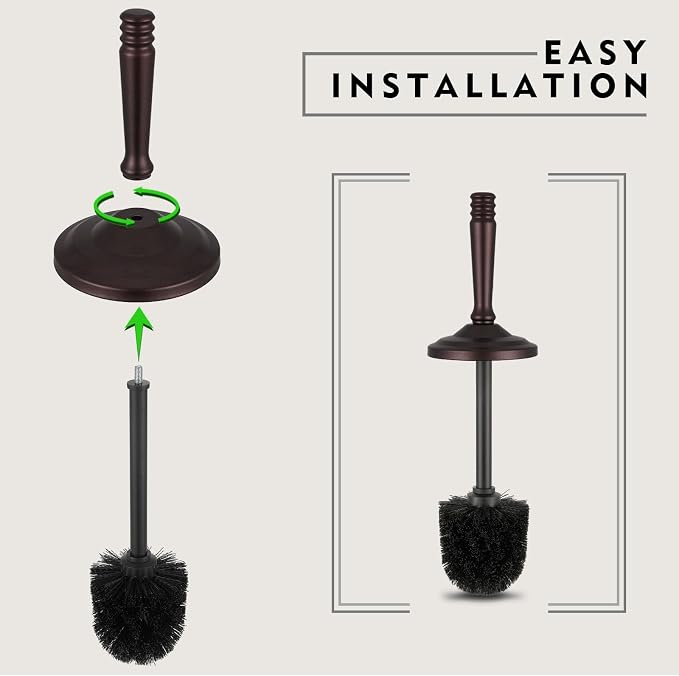 Bronze Toilet Brush and Holder Set, Stainless Steel Toilet Brush - Image 5