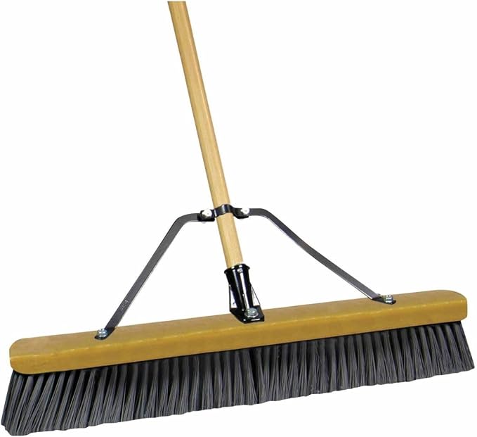 Quickie® Bulldozer® 00868su Job Site Stiff Poly Pushbroom-set Up by Quickie