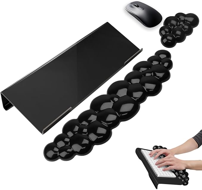Computer Keyboard Stand with Gel Cloud Wrist Rest Keyboard Riser by WFCYGL