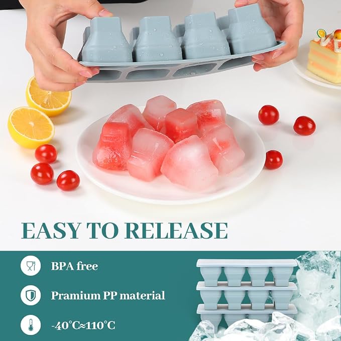 Foldable Ice Cube Trays, 2 Pack Folding Ice Cubes Maker Molds - Image 2