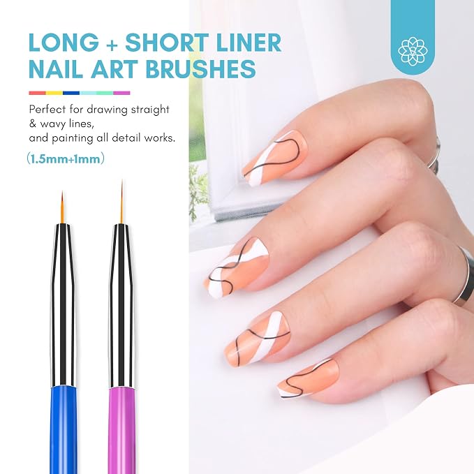 SAVILAND 6PCS Nail Art Brushes Set – Multifunctional Nail Brushes - Image 4
