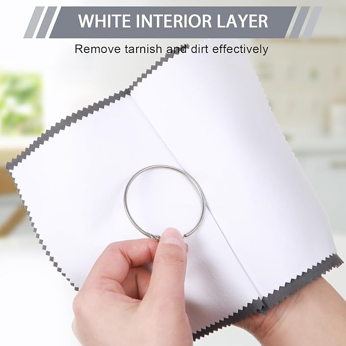 Breling 20 Pcs Silver Jewelry Polishing Cloths 6 x 8 inches Jewelry Cleaning - Image 5