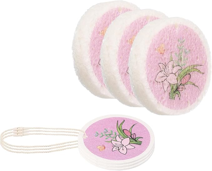 uxcell 6Pcs Cellulose Sponges, Round Kitchen Clean Sponges Non-Scratch by uxcell