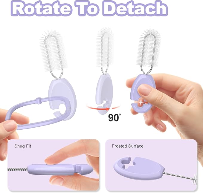 YOTIME Standing Straw Cleaner Brush Set, 4in1 Reusable Straw Brushes - Image 4