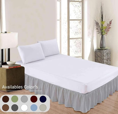 Ruffle Bed Skirt with Split Corners, Microfiber Dust Ruffled for a Perfectly Tailored Bedding Ensemble, Wrinkle and Fade Free, Easy Fit, Twin Size 12 Inch Drop, Light Grey