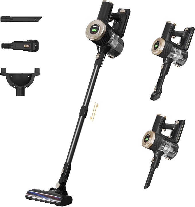 Cordless Stick Vacuum Cleaner, 30KPa Handheld 2200mAh Rechargeable Battery by BUTYBULU
