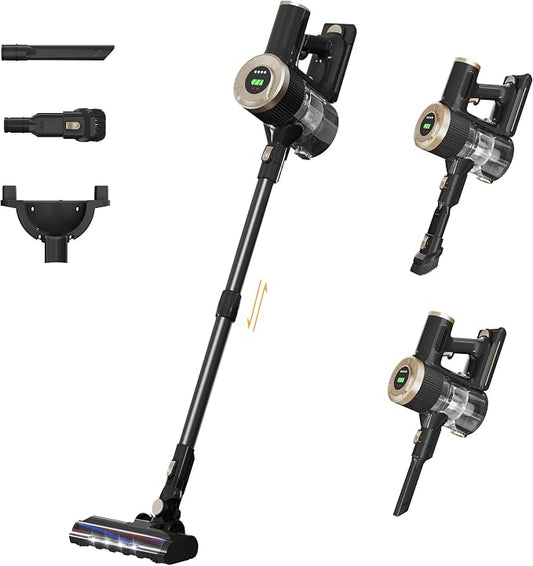 Cordless Stick Vacuum Cleaner, 30KPa Handheld 2200mAh Rechargeable Battery by BUTYBULU