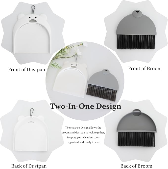 Small Broom and Dustpan Set Mini Hand Broom and Brush Set Handheld Broom and - Image 4
