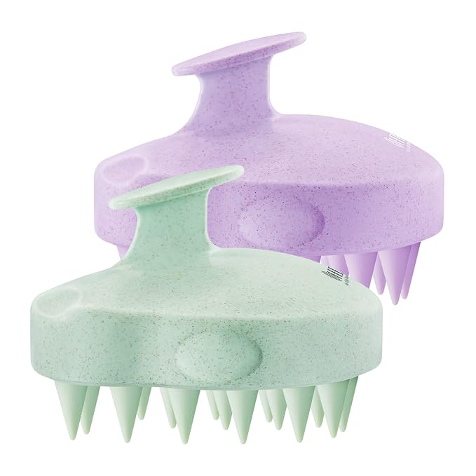 HEETA Scalp Massager 2 Pack for Hair Growth, Soft Silicone Bristles to Remove by HEETA