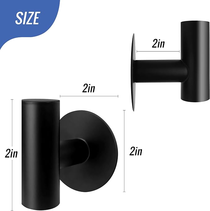 Adhesive Towel Hooks, Heavy Duty Waterproof Wall Hooks, Self Adhesive Coat Robe - Image 3