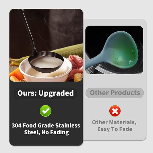 Newness Soup Ladle, Durable 304 Stainless Steel Soup Spoon - Image 2