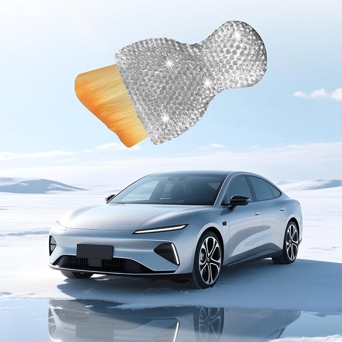 Bling Car Detailing Brush, Crystal Rhinestone Non-Scratch Vehicle Cleaning Dust - Image 6
