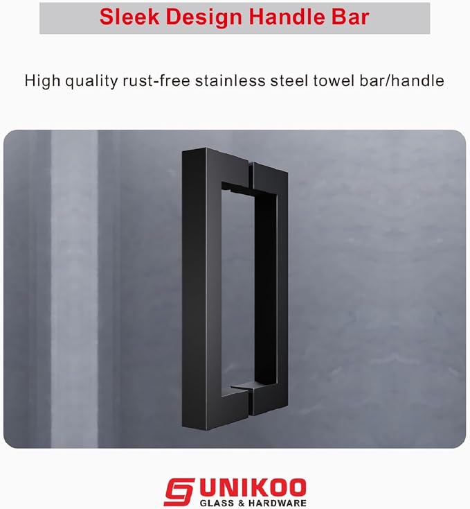 3/8" Sliding Glass Shower Door, 56-60" W x 76" H Frameless Bathroom Door - Image 6