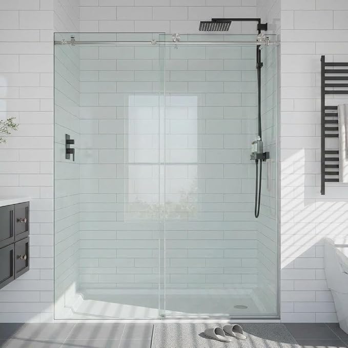 Frameless Sliding Shower Door, Adjustable 56"-60" W x 76" H - Image 8