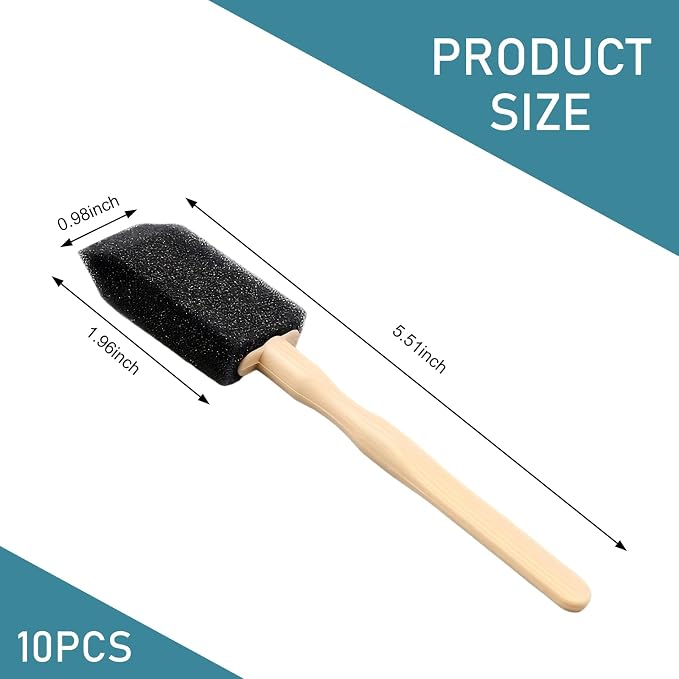 10 PCS Car A/C Vent Cleaning Brushes, 5.51" x 0.98" Sponge Duster - Image 2