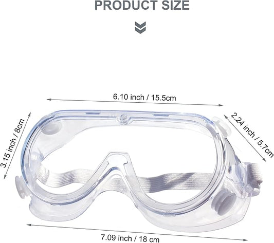 3 Pack Safety Goggles Protective Adjustable Goggles Over Glasses Splash Eye - Image 2