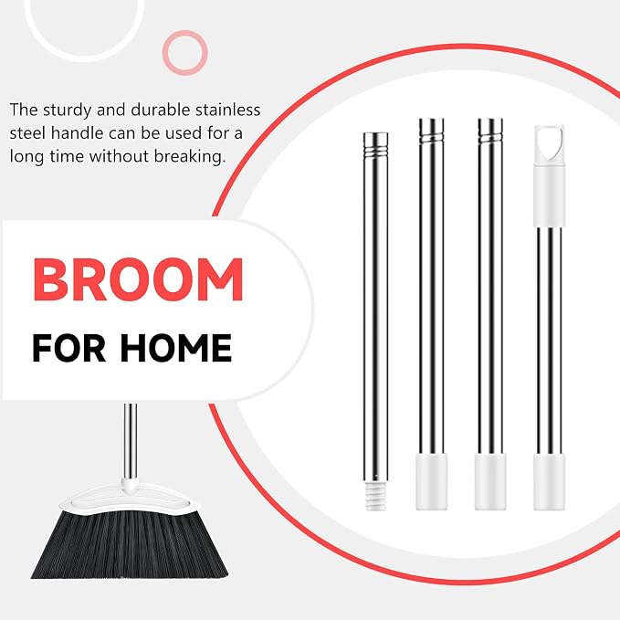 Heavy Duty Broom, 54-inch Adjustable Long Handle Angle Brooms Large Brooms - Image 5