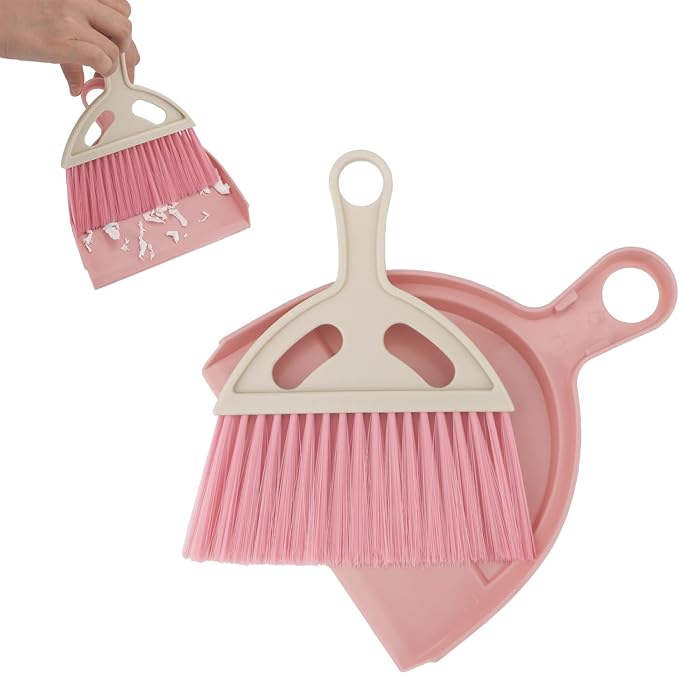 Mini Dustpan and Brush Set Portable Small Broom by Brosay