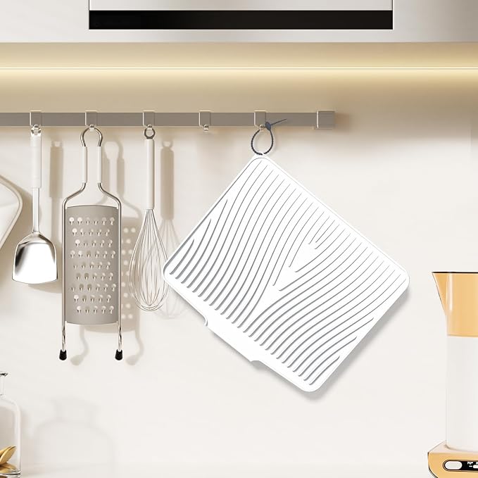Silicone Dish Drying Mat for Kitchen Counter, Dish Drying Pad, Non-Slip Drain - Image 4