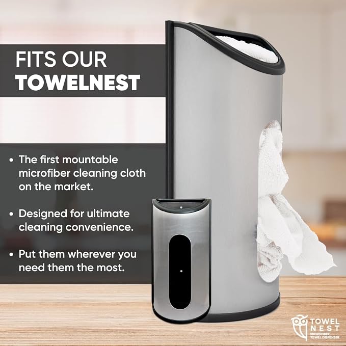 Dailies Microfiber Cleaning Cloths | 60-Pack 12"x10" | Fits TowelNest Dispenser - Image 5