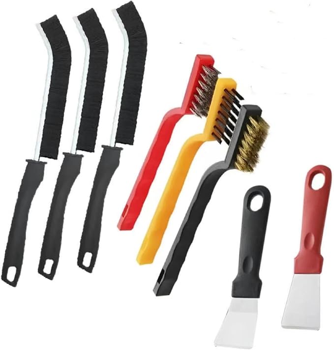8Pcs Multicolour Kitchen Stove Cleaning Brush+Heavy Duty Scraper Tool Set by Unknown