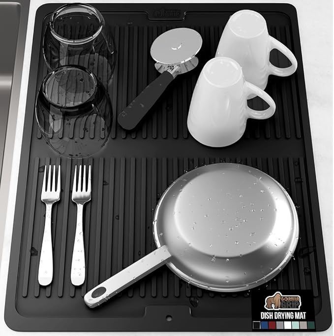 GORILLA GRIP 100% BPA-Free Patented Silicone Dish Drying Mat by GorillaGrip