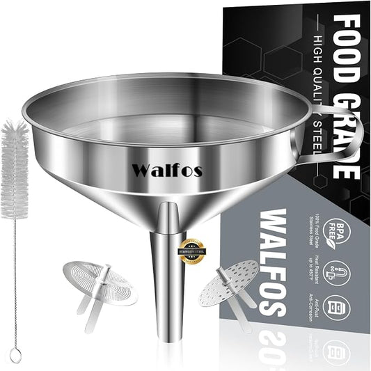 Large Stainless Steel Funnel, Walfos Kitchen Funnel by Walfos