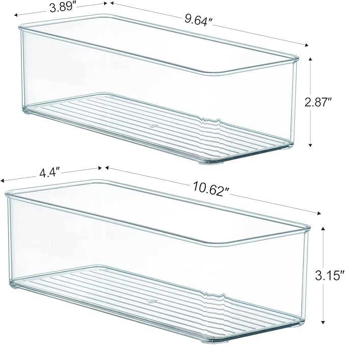 Hudgan 8 Pack Clear Plastic Drawer Organizers Set, Stackable Deep Drawer - Image 5