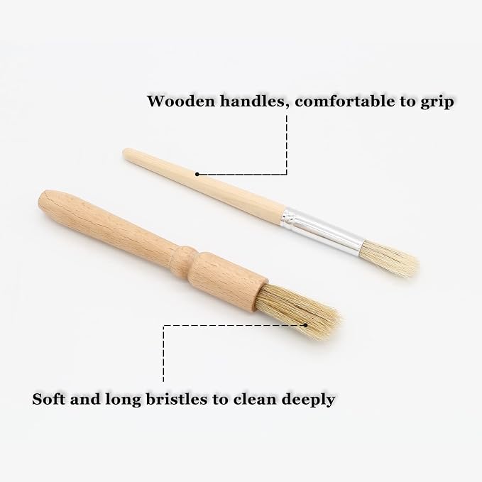Coffee Grinder Cleaning Brush, Espresso Machine Brush Kit Wood Handle & Natural - Image 3