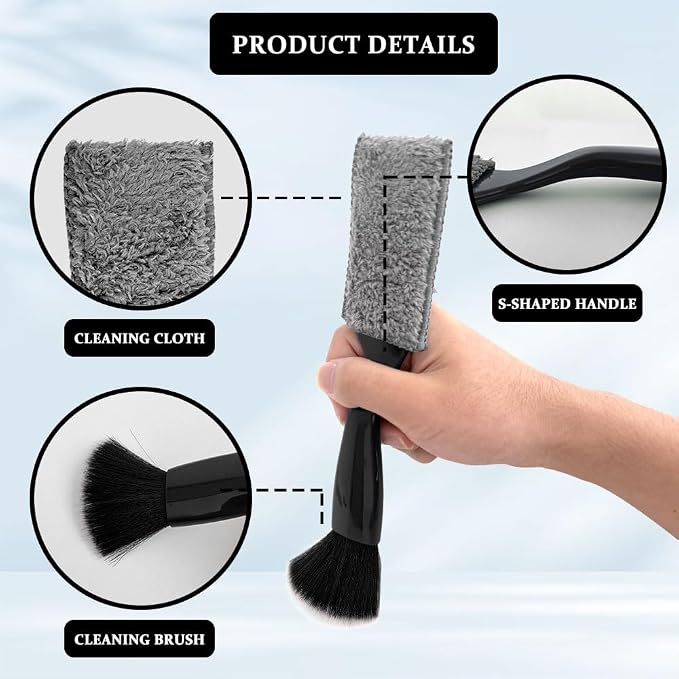 Universal 2 in 1 Duster for Car Clean, Car Vent Cleaner, Double Head Brush - Image 3