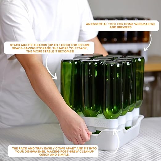 FASTFERMENT - 12-Bottle Drying Rack & Tray| Bottle Drying Tree Alternative | - Image 6