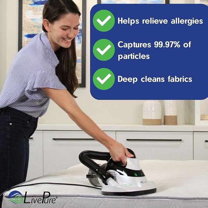 LivePure - Ultramite Handheld HEPA Filter Vacuum & Fabric Sanitizer - Dual - Image 9