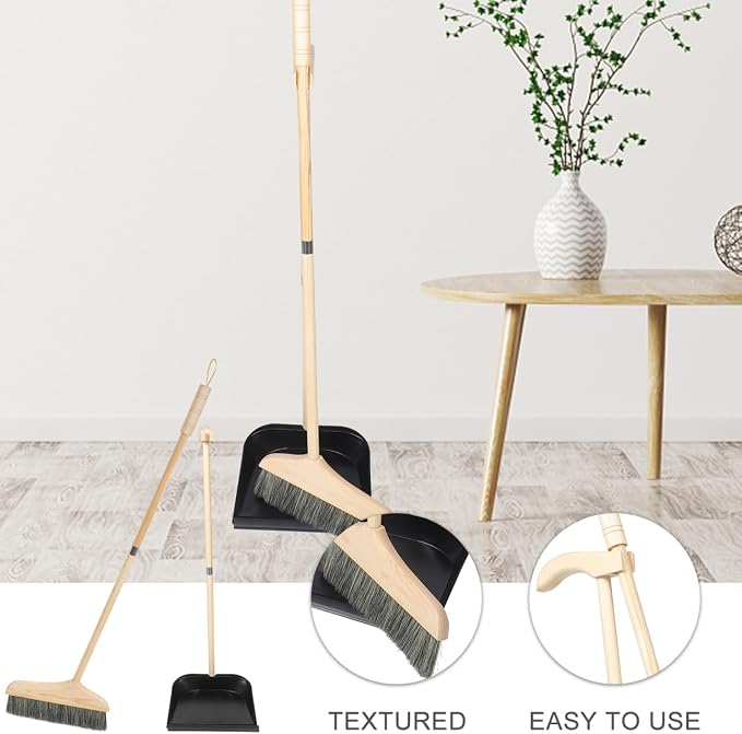 GANAZONO Broom and Dustpan Set Long Handle Household Cleaning Tools Indoor - Image 8