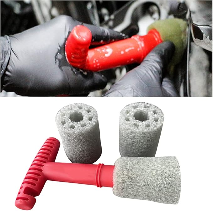 AICEL Car Wheel Detailing Brush, Removable Insert Lug Wash Nut Sponge Cleaner by AICEL