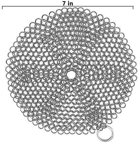 TOPULORS 316 Stainless Steel Cast Iron Skillet Cleaner Scraper Chain Link - Image 8