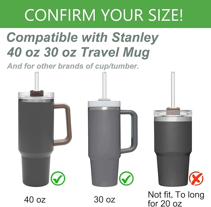 6 PCS Clear Glass Reusable Straws - Image 3
