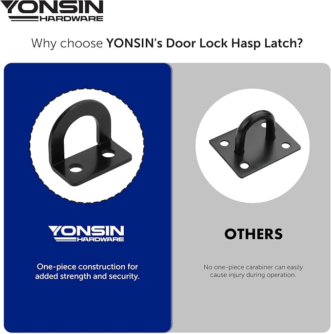 3" Door Padlock Safety Hasp Latch, Door Hasp Clasp Lock Gate Shed Hasp Latch - Image 5