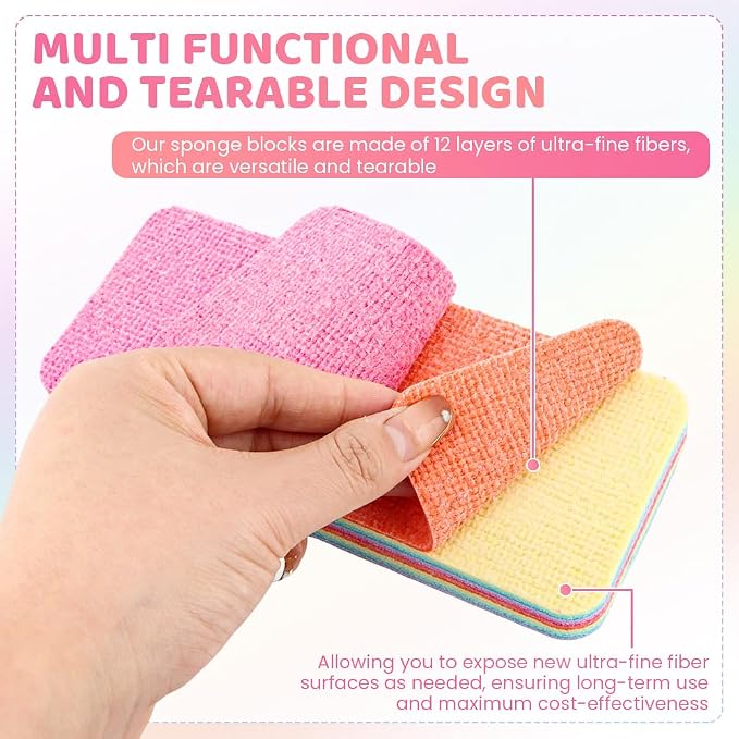 12 Layer Microfiber Sponge Block, Non-Scratch Microfiber sponges Kitchen Dish - Image 3