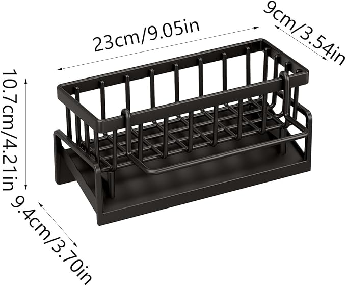 Kitchen Sink Organizer with Drain Tray, Sponge Holder, Brush Storage, - Image 6