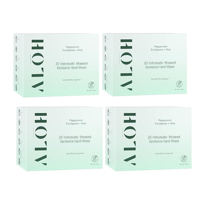 ALŌH Skin - Softening Sanitizing Hand Wipes - Peppermint Eucalyptus + Aloe) by AL%C5%8CH