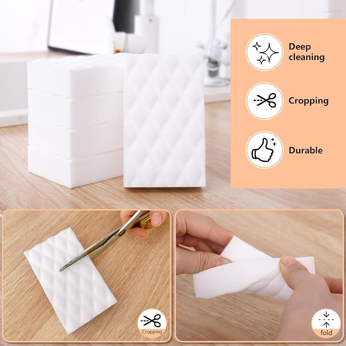 Magic Sponges Eraser, 20 Pack Melamine Sponge in Bulk, 2X Density, Long Lasting - Image 5