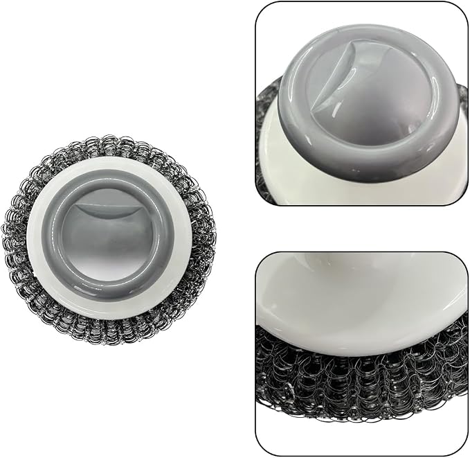 2Pcs Stainless Steel Scrubber Dish Scrub Brush - Image 7