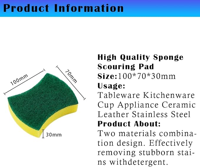 24 Pack Kitchen Cleaning Sponges Heavy Duty Scrub Sponges - Image 6